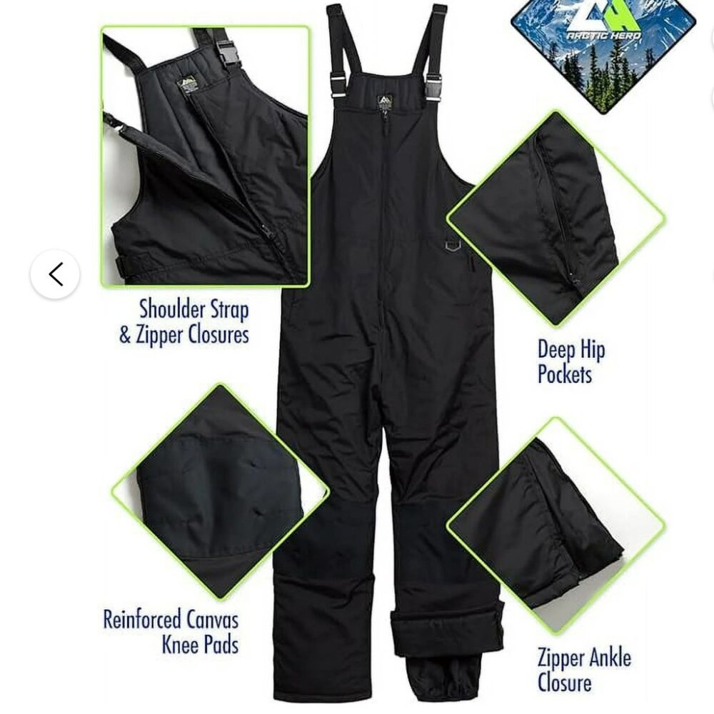 Men’s Snow Bib –Insulated Waterproof Snow Pants; Ski/Snowboard Overalls